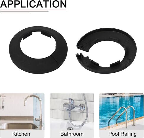 64x13mm(DxT) Pipe Cover Decoration - 4Pack - Good for Bathroom Kitchen 32mm Dia Pipe - PP Plastic Escutcheon - Brown in Saudi Arabia