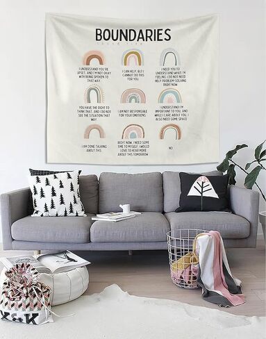 Kneibo Classroom Tapestry Wall Hanging - Mental Health Office Decor, Counseling Office Decor, Tapestry for Counseling Office, Feelings Tapestry 50x60 in Saudi Arabia