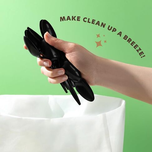 PLASTICPRO 1000 pcs Disposable Plastic Forks Bulk Pack Black Plastic Medium Weight Cutlery Silverware for Home, Office, Catering in Kuwait