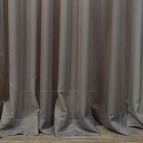 HPD Half Price Drapes SHCH-VOL3-96-SLDW Extra Wide Voile Poly Sheer Curtain (1 Panel), 100 in x 96 in, Solid Off White in Saudi Arabia