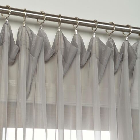 HPD Half Price Drapes SHCH-VOL3-96-SLDW Extra Wide Voile Poly Sheer Curtain (1 Panel), 100 in x 96 in, Solid Off White in Saudi Arabia