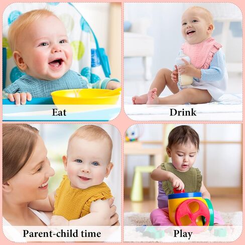 Kenning 18 Pcs Muslin Baby Bibs Bulk Absorbent Bandana Drool Bibs Adjustable Cotton Bibs with Snap Button for Boys Girls in Kuwait