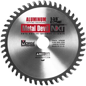 Mk Morse - 101646 MK Morse CSM1072NAC Metal Devil Circular Saw Blade, Aluminum Application, 10-Inch Diameter, 72 TPI, 5/8-Inch Arbor Multi