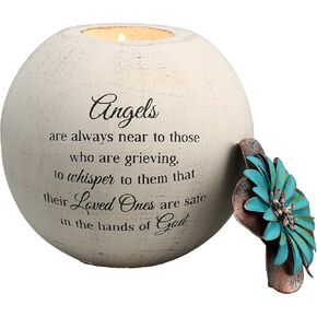 Pavilion Gift Company 19093 Forever in My Heart Terra Cotta Candle Holder, 4-Inch, White in Kuwait
