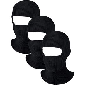 Blulu 3 Pcs Full Face Cover Winter Ski Mask Knitted Balaclava Face Mask for Winter Adult Supplies