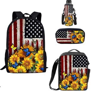Coloranimal Boy's School Bag 3D Football School Backpack Galaxy Soccer Ball Print Kid's Shoulder Bagpack with Lunchbox/Pencilcase/Water Bottle Carrier Cover 4PCS for Children