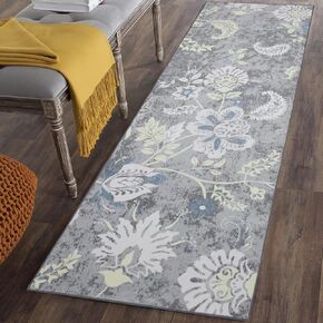 GlowSol Area Rug 9x12 Machine Washable Rug Modern Floral Indoor Rug Carpet Stain Resistant Non Slip Accent Rug Non Shedding Foldable Rug Lightweight Rug, Red