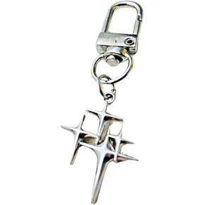 Meefisher Cute Star Moon Keychain Aesthetic Accessories Stainless Steel Key Ring Purse Handbag Backpack Bag Charms Car Holder