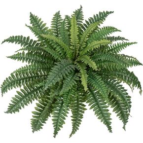 Ferns Artificial Plants Set of 2 Faux Ferns for Outdoor Planter Large Fake Ferns 23.6" Dia. Realistic Artificial Ferns Potted | Hanging Boston Fern | Fake Shrubs for Home Garden Porch Farmhouse Decor