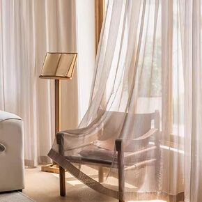 Solid Color Semi Sheer Sparkle Curtain Shimmer Shiny Glitter Metallic Light Filtering Voile for Bedroom Rod Pocket Fancy Modern Luxury Decorative Tulle Window Treatment 2 Panels White 52Wx84L inch