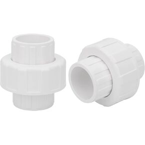 3Pcs 3/4 Inch PVC Union Coupling Pipe Fitting Adapter (Socket x Socket) 3/4 Inch PVC Slip Union PVC Adapter Coupling Schedule 40, EPDM O-Ring, White