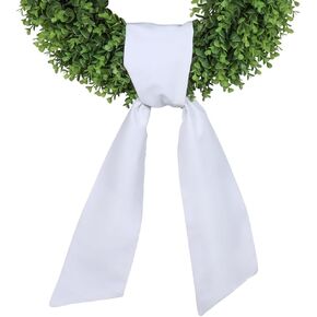 Set of Two Blank Wreath Sash White - Front Door Wreath Accessories - Polyester…