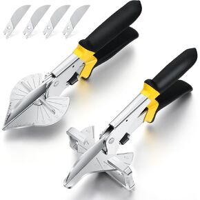 Lothee Miter Shear for Angular Cutting Molding Quarter Round Cutter Trunking Shear Adjustable at 22.5 to 135 Degree Trim Cutter Hand Tool for Wood Plastic with Replacement Blade(Normal, 1 Pcs)