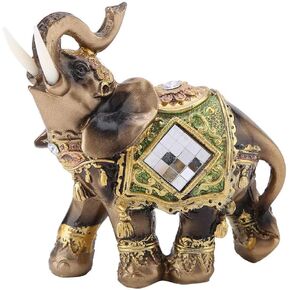 Lucky Elephant Statue, Perfect for Gift for Home Shop Decoration, Thai Elephant, Feng Shui Elephant, for Reception Decoration, Good Luck Decoration, Three Sizes(L/M/S)(S)
