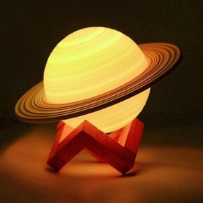 YDSIII Saturn Lamp 5.15 inch Moon Lamp Galaxy Lamp 16 Colors LED 3D Moon Light USB Rechargeable Remote&Touch Control Nursery Room Decor