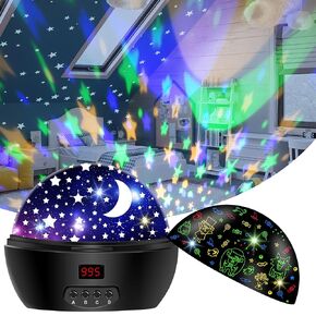 Night Light Projector for Kids, Batman Light Projector with Timer for Boys Bedroom Decor, Star Projector Night Light 16 Coloring Change Nightlights for Toddler Birthday Gifts Toys for 3-8 Year Old