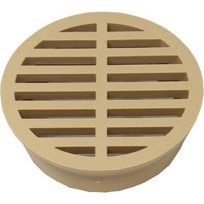 4" Outdoor Round Flat Drain Grate Cover (1, Black)