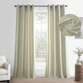 HPD Half Price Drapes Basic Faux Linen Curtains Grommet - 84 Inch Long Pair - 2 Panels - 50W x 84L - Natural Linen Curtain for Living Room, Bedroom, Dinning Room, Modern Farmhouse Drapes, Light Sand