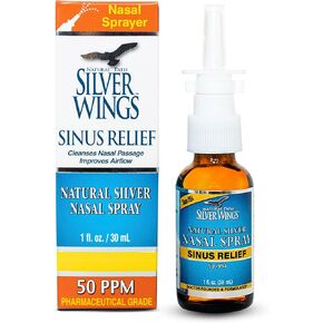 Natural Path Silver Wings Colloidal Silver 50ppm Nasal Spray 1oz - Liquid Sinus Relief