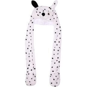 Kids Winter Warm Hat Scarf Gloves Set 3-in-1 Plush Cartoon Animal Hat Hooded Hat Earflap Beanie for Women Kid Halloween Party