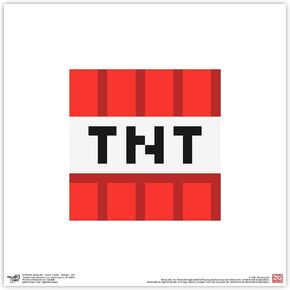 Trends International Gallery Pops Minecraft: Iconic Pixels - Blocks - TNT Wall Art Wall Poster, 12" x 12", Black Framed Version