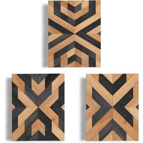 VNWEK Western Wall Decor,Aztec Wall Art,Aztec Wall Decor,Aztec Decor,Western Boho Decor,Western Decor for Home,Wood Art Wall Decor,Framed 11x14 Inch Set of 3