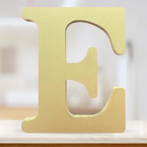 6 Inch 3D Golden Wooden Letters, Unfinished Wood Alphabet for Letter Board - Wall Decor - DIY - Painted - Educational - Home Wall Decoration (Letter B)