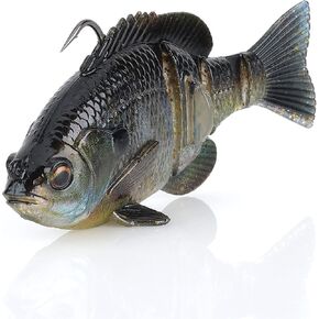 Savage Gear Blue Gill 4 " RTF 3/4 أوقية | طعم بحر في الماء النقي | لمسة نهائية مطبوعة بالصور، سجادة مدمجة | معطرة | حركة سباحة غير منتظمة | خطاف ربط BKK للخدمة الشاقة