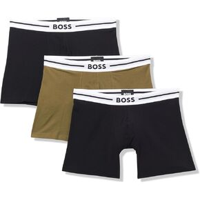 BOSS Men's 3-Pack Bold Logo Cotton Stretch Boxer Briefs