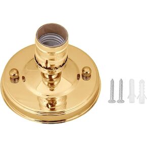 Serlium Vintage Wall Light Base Holder, E26/E27 Vintage Industrial Ceiling/Wall Light Base Holder Pendant Bulb Lamp Screw Socket(Black)