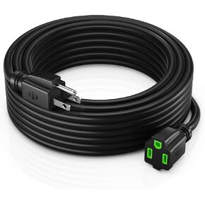 Maximm 14/3 Outdoor Extension Cord 10 Feet, 14AWG, Black, 1-Outlet SJTW Heavy Duty Indoor/Outdoor ETL Listed, 3 Prong Plug, All-Weather - Power Cord for Garden, Lawn, Appliances, 10ft