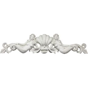 Design Toscano EU20265 The Seashell Maiden Mermaid Wall Sculpture, 8" Wx2 Dx10 H, verdigris