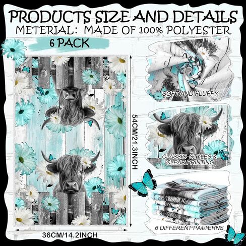 Set of 6 Western Aztec Kitchen Towels Vintage Themed Dish Towel Bathroom Decorative Rustic Cloths Tea Towels for Kitchen Bathroom Home Cooking Housewarming Gifts, 14 x 21 Inch in Saudi Arabia
