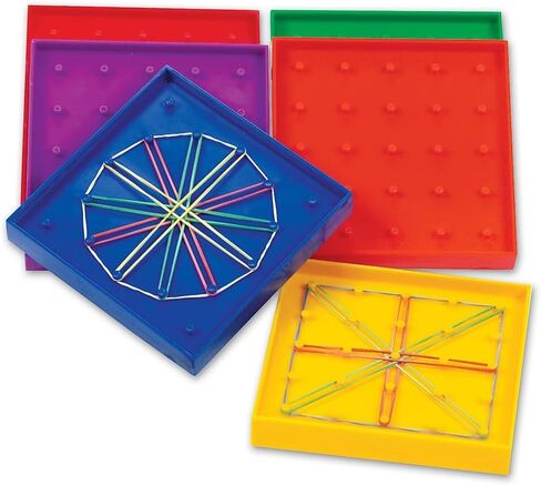 Learning Resources 5-Inch Double-Sided Assorted Geoboard Shapes - 6 Pieces, Ages 5+ Kindergarten Learning Toys, Math Manipulatives for Kids,Back to School Supplies, Teacher Supplies in Saudi Arabia