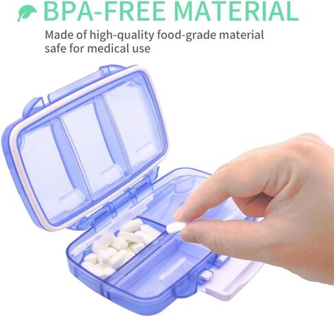 علبة حبوب الدواء محكمة الغلق، منظم حبوب السفر، موزع حبوب الدواء الكبير، صندوق حبوب الدواء اليومي، فارز الفيتامينات المحمول، 7 حجرات، حاوية مضادة للرطوبة، دواء يومي لمحفظة الجيب (أسود) in Kuwait