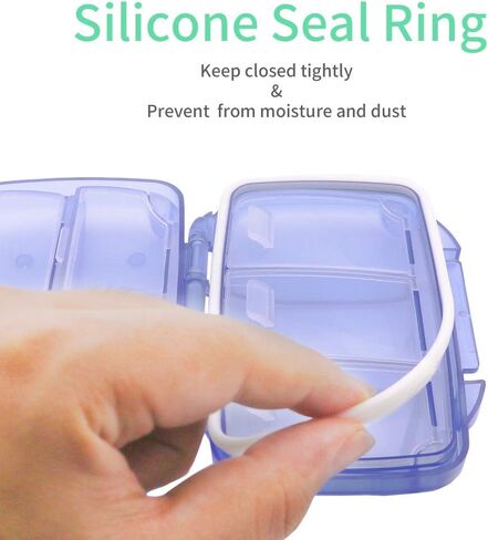 علبة حبوب الدواء محكمة الغلق، منظم حبوب السفر، موزع حبوب الدواء الكبير، صندوق حبوب الدواء اليومي، فارز الفيتامينات المحمول، 7 حجرات، حاوية مضادة للرطوبة، دواء يومي لمحفظة الجيب (أسود) in Kuwait