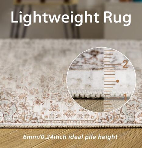 Area Rugs for Living Room Non Slip Bedroom Rugs Machine Washable Carpet Stain Resistant Home Decor Low Pile in Saudi Arabia