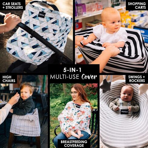 Milk Snob Original 5-in-1 Cover - Added Privacy for Breastfeeding, Baby Car Seat, Carrier, Stroller, High Chair, Shopping Cart, Lounger Canopy - Newborn Essentials, Nursing Top, Herringbone | Nursing Cover for Breastfeeding - Baby Car Seat Canopy & Stroll in Saudi Arabia