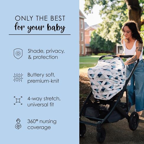 Milk Snob Original 5-in-1 Cover - Added Privacy for Breastfeeding, Baby Car Seat, Carrier, Stroller, High Chair, Shopping Cart, Lounger Canopy - Newborn Essentials, Nursing Top, Herringbone | Nursing Cover for Breastfeeding - Baby Car Seat Canopy & Stroll in Saudi Arabia