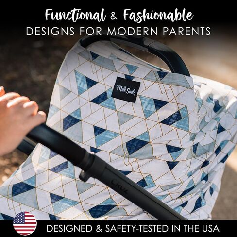 Milk Snob Original 5-in-1 Cover - Added Privacy for Breastfeeding, Baby Car Seat, Carrier, Stroller, High Chair, Shopping Cart, Lounger Canopy - Newborn Essentials, Nursing Top, Herringbone | Nursing Cover for Breastfeeding - Baby Car Seat Canopy & Stroll in Saudi Arabia