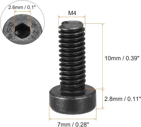 Uxcell M4x20mm مقبس سداسي رفيع غطاء رأس براغي 12.9 درجة من الفولاذ الكربوني 20 قطعة in Saudi Arabia