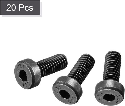 Uxcell M4x20mm مقبس سداسي رفيع غطاء رأس براغي 12.9 درجة من الفولاذ الكربوني 20 قطعة in Saudi Arabia