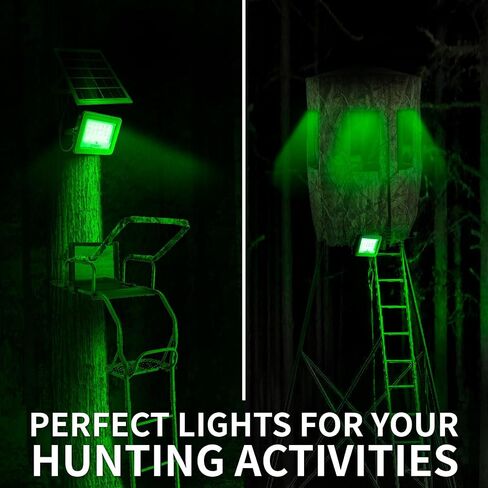 LANGY Hog Hunting Lights, Solar Green Light for Hunting Hogs Deers,Motion Activated Feeder Lights with Remote,19" Bracket is Included in Saudi Arabia
