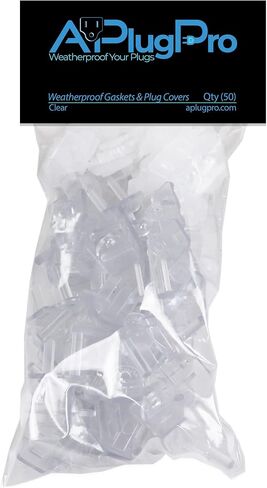 (Set of 10, White0 The Original Weatherproof Gaskets & Plug Covers - Made in USA, Outdoor Waterproof GFCI Protectors, Christmas Light Installation, Extension Cords, Stop GFCIs from Tripping in Kuwait