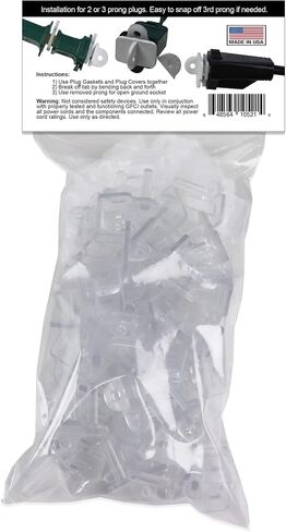 (Set of 10, White0 The Original Weatherproof Gaskets & Plug Covers - Made in USA, Outdoor Waterproof GFCI Protectors, Christmas Light Installation, Extension Cords, Stop GFCIs from Tripping in Kuwait