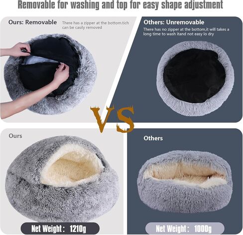 Cat Beds for Indoor Cats,Cat Cave for Puppy and Kitty,Calming Small Dog Bed for Small Dogs with Cover Cave,Cozy Warming Fluffy Washable Anti-Slip Pet Sleeping Bag(24 * 24inch,Pink) in Saudi Arabia