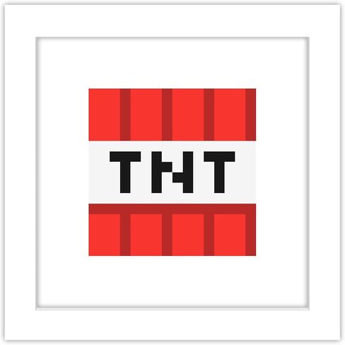 Trends International Gallery Pops Minecraft: Iconic Pixels - Blocks - TNT Wall Art Wall Poster, 12" x 12", Black Framed Version in Saudi Arabia