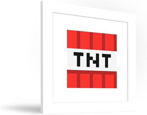 Trends International Gallery Pops Minecraft: Iconic Pixels - Blocks - TNT Wall Art Wall Poster, 12" x 12", Black Framed Version in Saudi Arabia