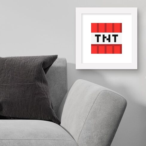 Trends International Gallery Pops Minecraft: Iconic Pixels - Blocks - TNT Wall Art Wall Poster, 12" x 12", Black Framed Version in Saudi Arabia
