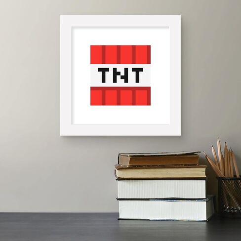 Trends International Gallery Pops Minecraft: Iconic Pixels - Blocks - TNT Wall Art Wall Poster, 12" x 12", Black Framed Version in Saudi Arabia